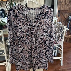 J. Jill Multicolor Floral Tunic Top